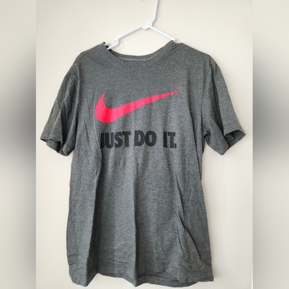 Nike Gray T-Shirt with Red Logo
